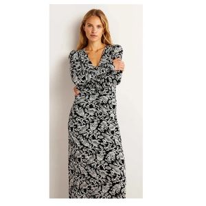 BODEN RUCHED JERSEY MIDI DRESS SIZE 4P